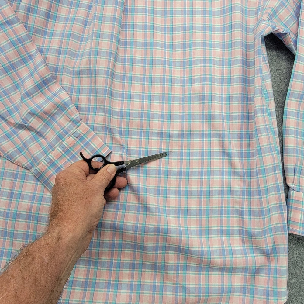 Vineyard Vines Murray Shirt Mens Large Pink Blue Check Button Down Long Sleeve - Picture 10 of 15